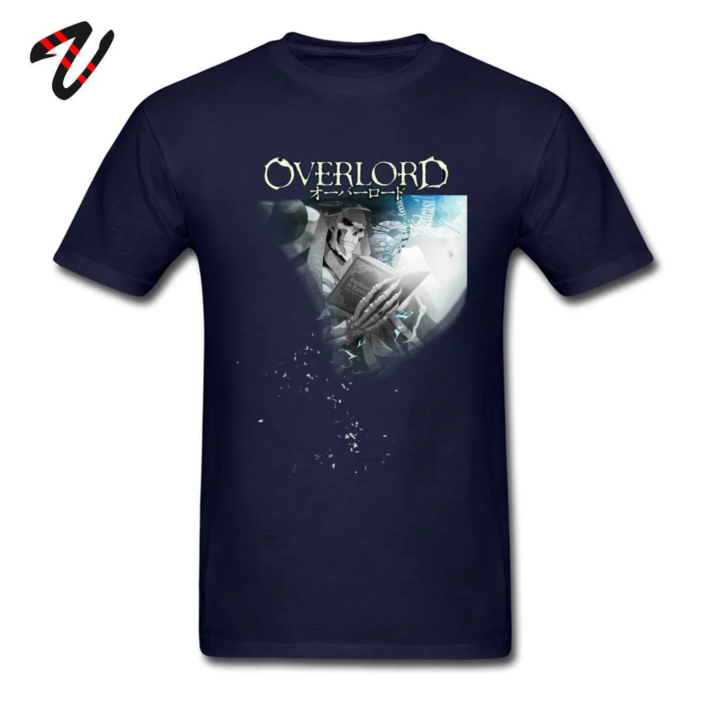 Summer All Cotton Cool _black Tops Shirts Discount Short Sleeve Men's T-Shirt Casual Autumn Tops & Tees Round Collar Overlord 3 Ainz Ooal Gown 12768 navy
