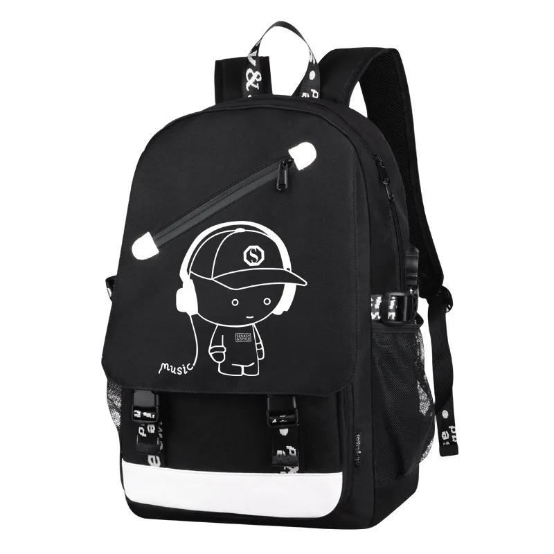 

School Backpack Student Luminous Animation Usb Charge Changeover Joint High School Bags Teenager Anti-Theft Backpack