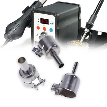 

3pcs 5mm 8mm 10mm Silver Stainless Steel Hot Air Nozzles for 858 858A 858D 868 878 898 Soldering Station Diameter 22mm Nozzle