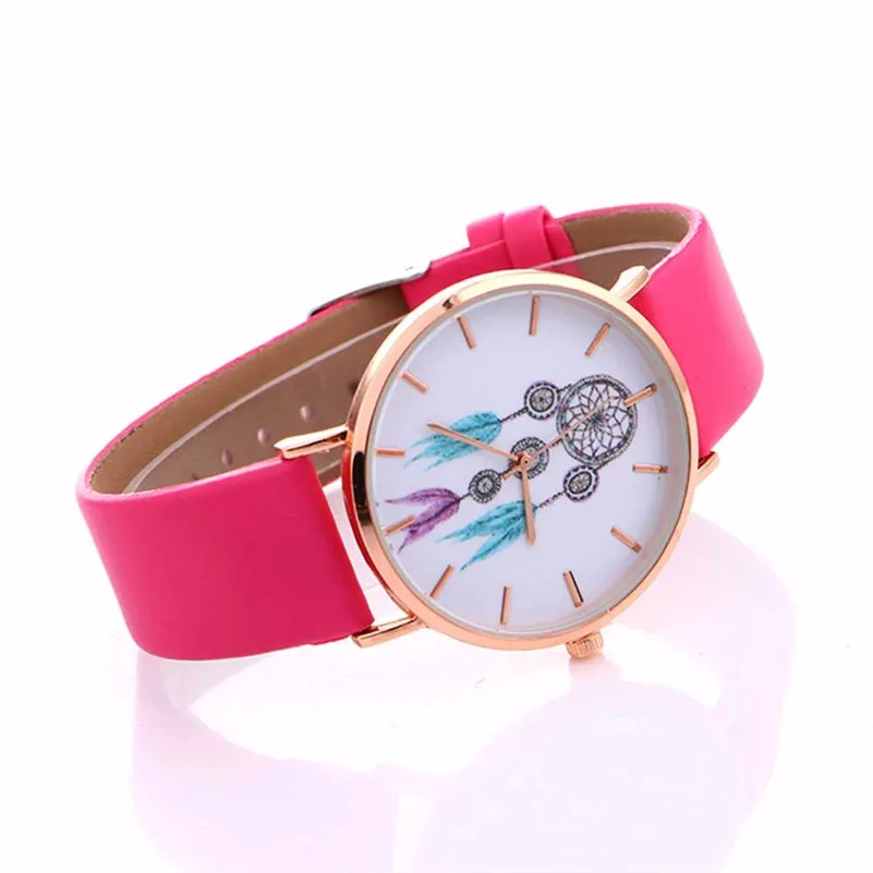 Women Wind Chimes Pattern Quartz Watch Leather Strap Belt Table Watch Women Wholesale #2AP16 (6)