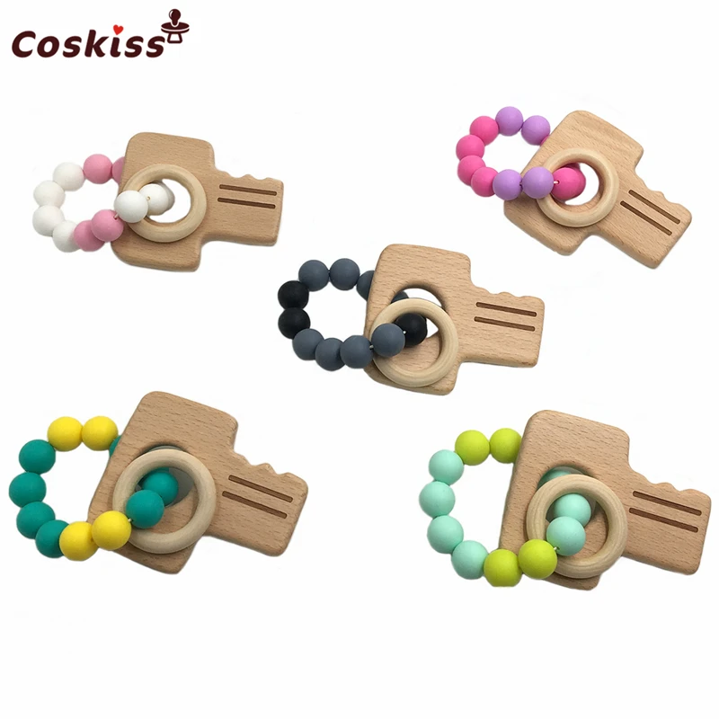 5 шт. детские браслеты из Букового дерева|teether baby|baby teetherbaby wooden teether |