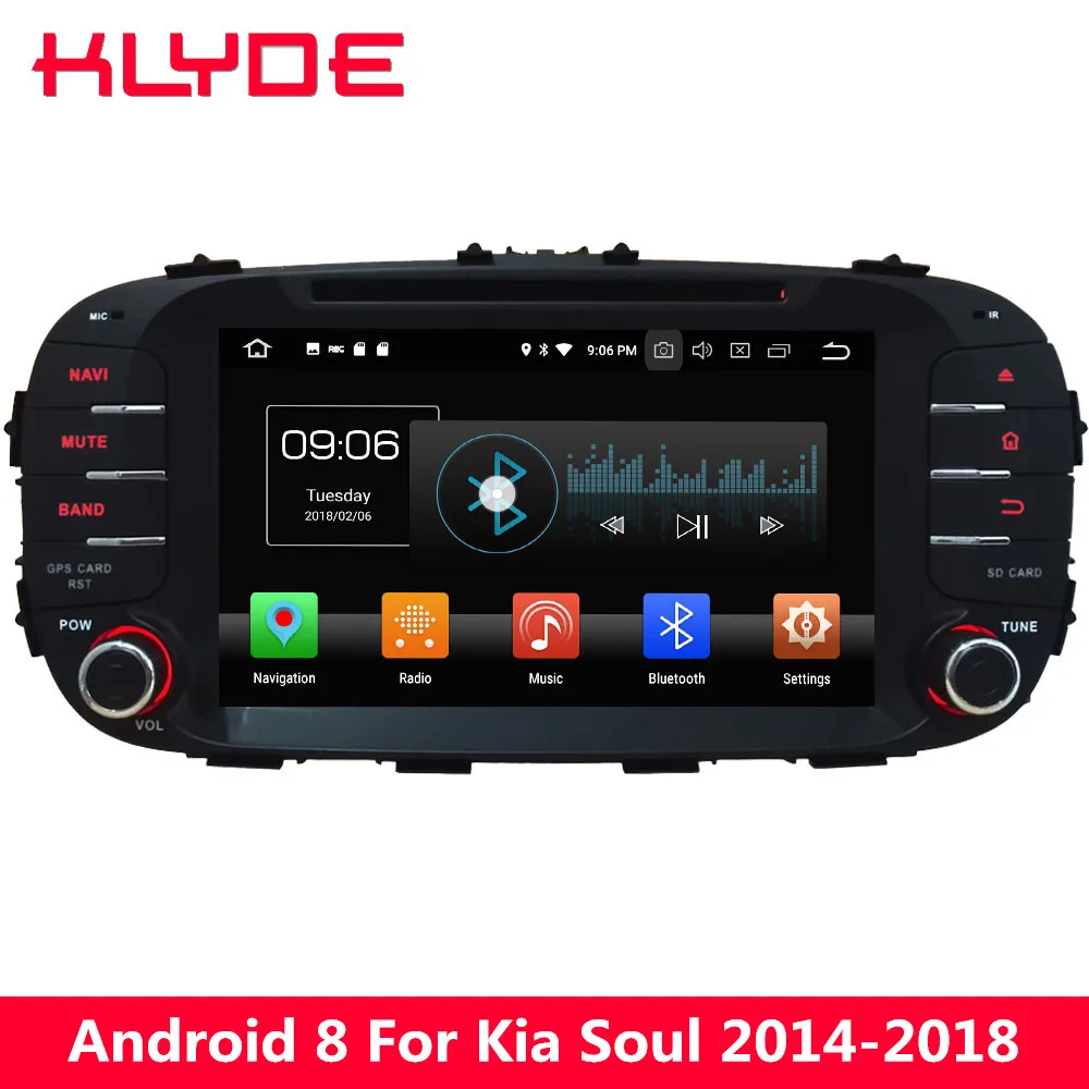 

KLYDE 8'' 4G Octa Core PX5 Android 8.0 4GB RAM 32GB ROM BT Car DVD Multimedia Player Radio GPS Navigation For Kia Soul 2014-2018