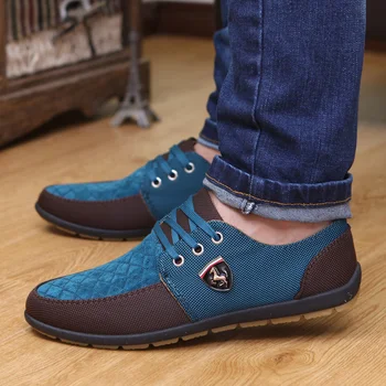 

GOXPACER Autumn Men Shoes Men Flats Canvas Lacing Shoes Breathable Casual Shoes Single Flats Men Fashion Summer Style Wholesale
