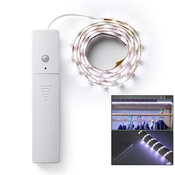 

IR Motion Sensor Flexible 60 LED Auto On/Off Night Light Strip Light Bedroom Cabinet Closet Wardrobe Lamp DC 5V 4xAAA Battery