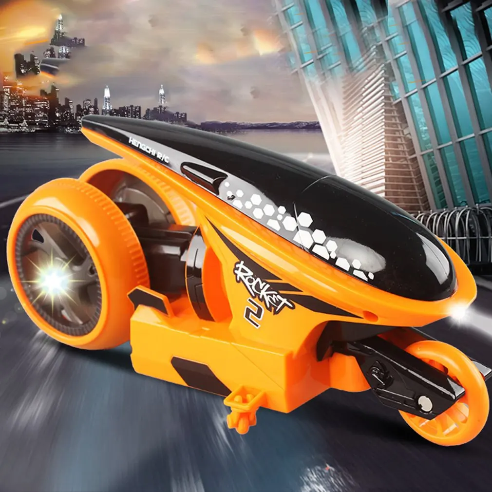 

OCDAY Cool Stunt Remote Control Motorcycle Deformation 2.4G Mini Rc Motorcycle Drift Light Concept Flip Cars LED Lights for kids