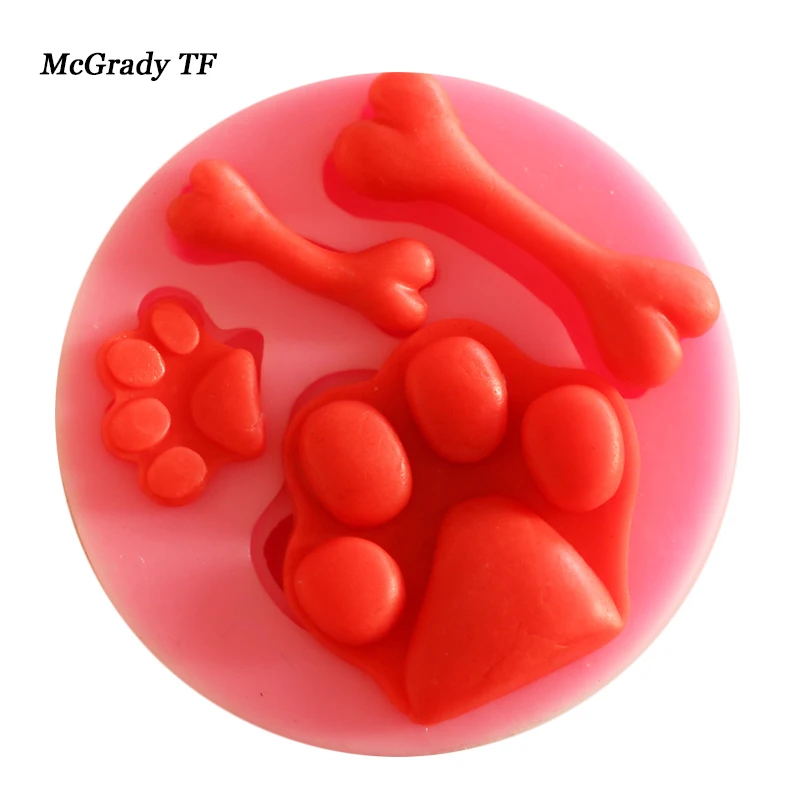 Facemile-Gift-Mold-Silicone-Chocolate-Fondant-Mold-Gift-Decoration-DIY-Dog-Paw-Bone-Shape-Baking-Mould