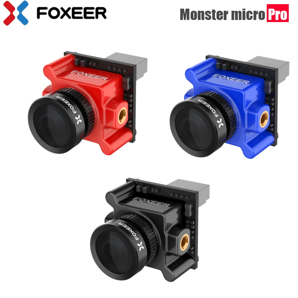 

Foxeer Monster Micro Pro 1.8mm 16:9 1200TVL PAL/NTSC WDR Low Latency FPV Camera Built-in OSD DC 5V-40V Bracket Camera VS Caddx