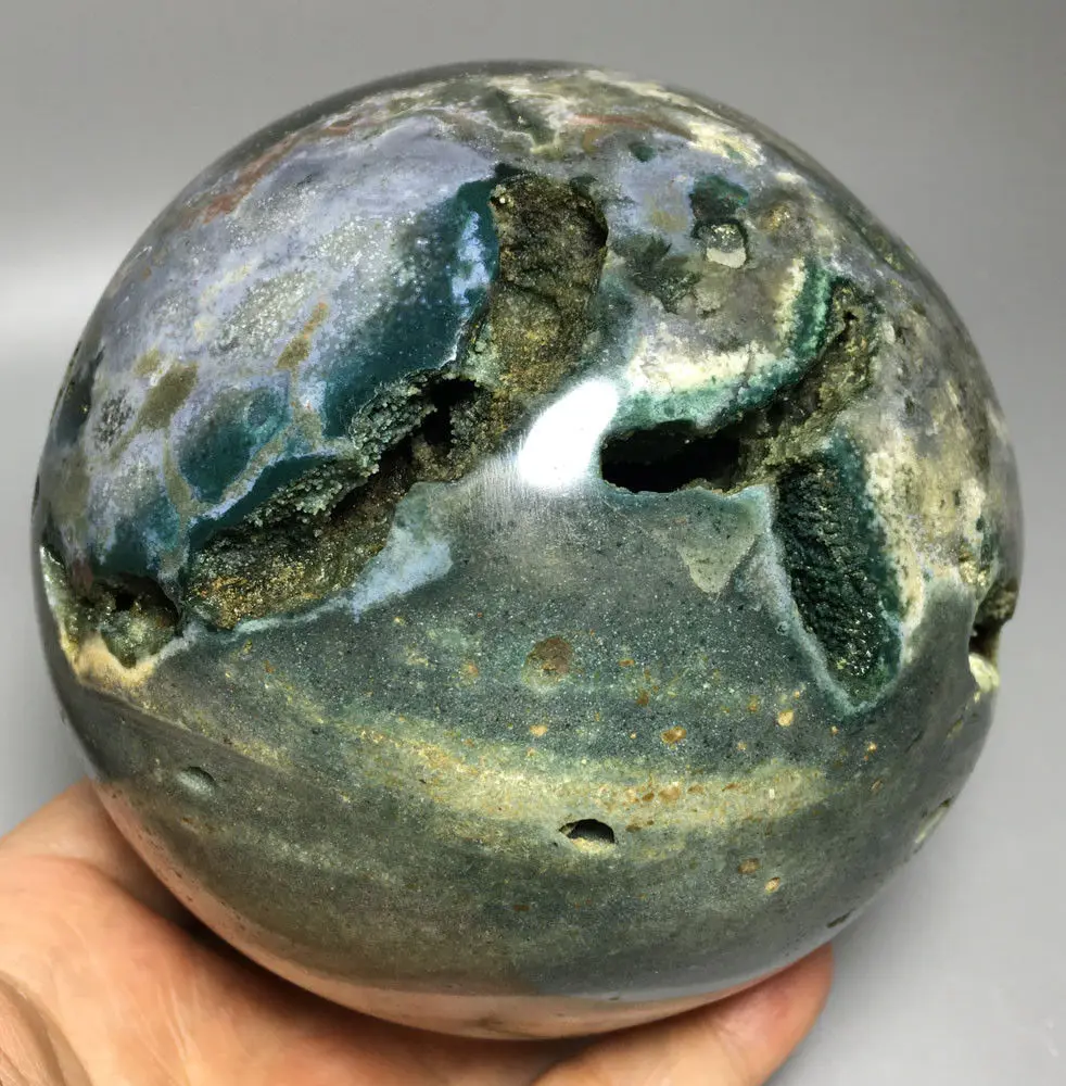 

1695g NATURAL OCEAN JASPER QUARTZ CRYSTAL BALL HEALING wedding souvenirs guests