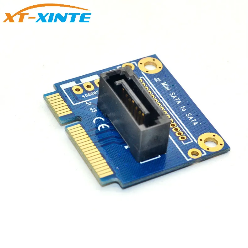 XT-XINTE mSATA-SATA конвертер карты Mini SATA на 7Pin PCI-e плата адаптера расширения половинного размера для 2," 3,5" HDD SSD жесткий диск