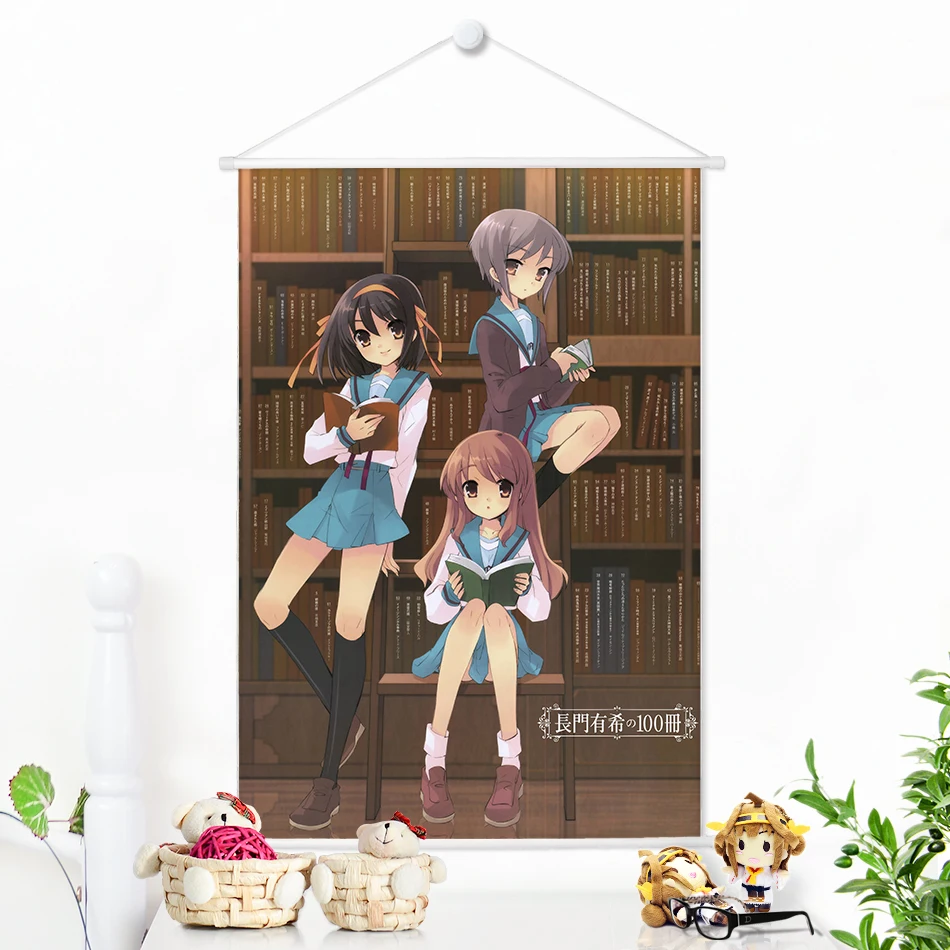 Best Japanese Anime Haruhi Suzumiya, Nagato Yuki Scroll Painting By Numbers Microfiber Animation Wall Picture Print Poster 100x70cm