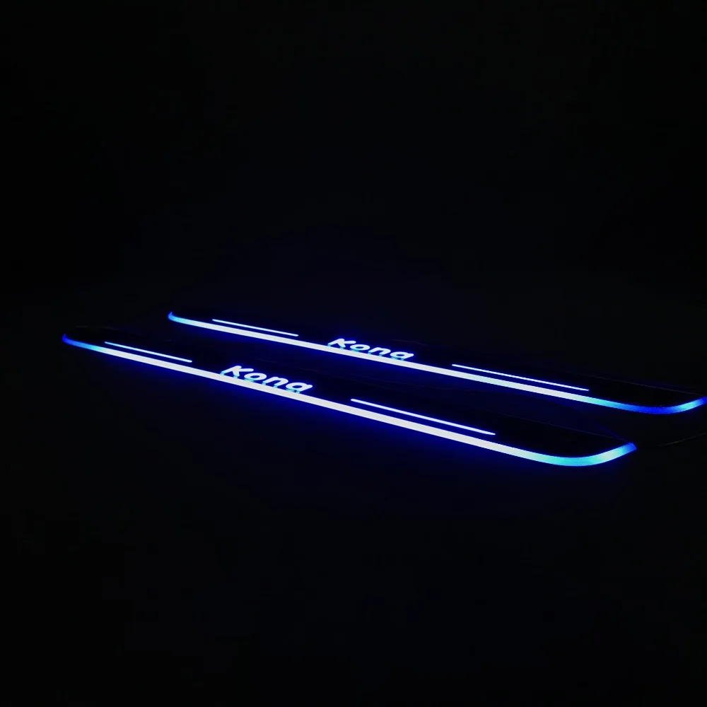 RQXR led движущиеся двери потертости для hyundai kona динамический порог пластина плоский накладной поток/натюрморт свет, 2 шт