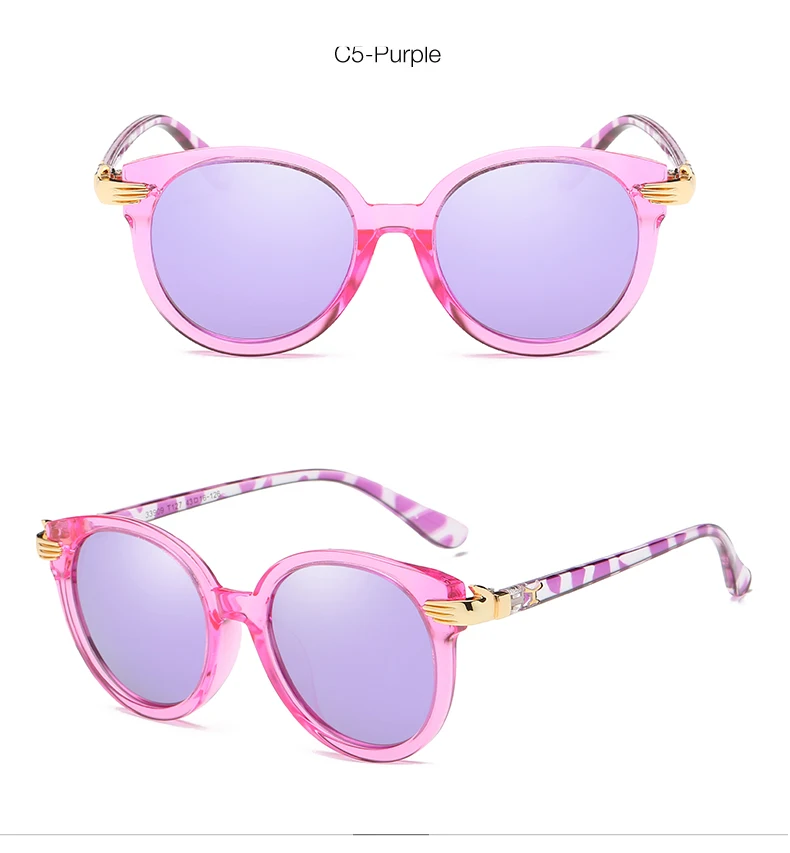 MUZZ высококачественные защитные очки модные детские очки круглые солнцезащитные очки для девочек и мальчиков Дети Ретро-объекти