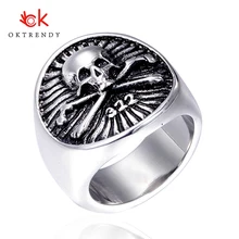 Oktrendy Punk Silver Skull Rings Big Size Mens 316L Stainless Steel Cool Golden 322 Silver Pirate Biker Ring Oktrendy Punk Silver Skull Rings Big Size Mens 316L Stainless Steel Cool Golden 322 Silver Pirate Biker Ring