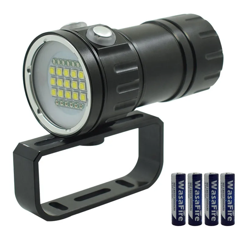 

Diving Flashlight 15x L2 White + 6xRed + 6xBlue Led Dive Video Light Photography Photo Scuba Lamp 18650 Battery Underwater Torch