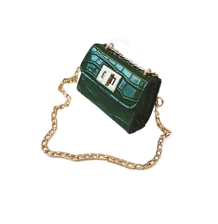 Сумки модные женские сумки через плечо цепь Диагональная Сумка через плечо телефон монета мини-пакеты для женщин 9325 - Цвет: Green