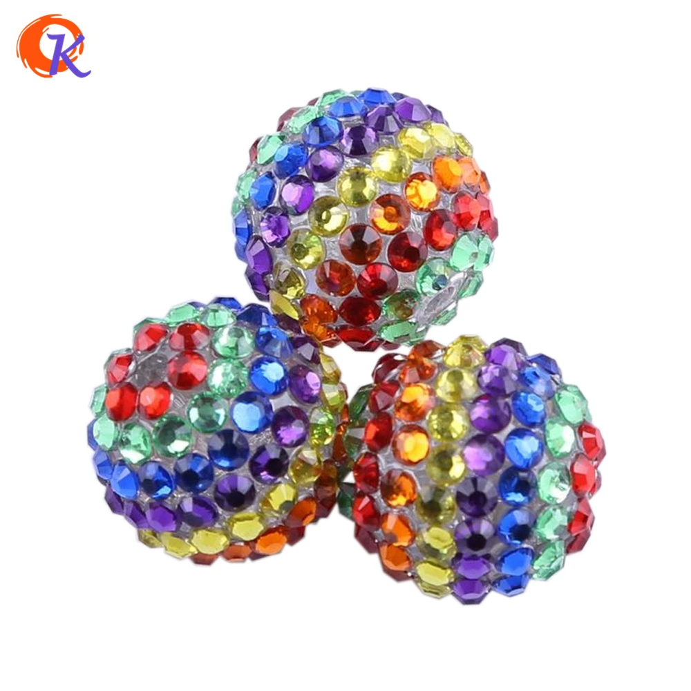 

R161 20MM 100Pcs/Lot Red/Green/Blue/Purple/Brown/Yellow Six Color Chunky Stripe Resin Rhinestone Bead For Christmas CDWB-517569
