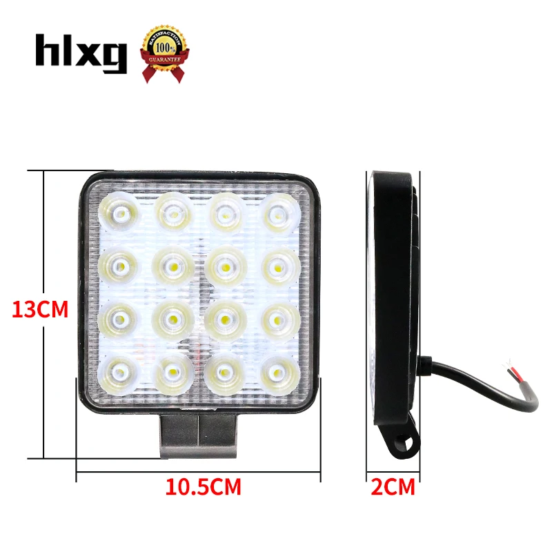 Hlxg 2 шт. Светодиодная панель 48 Вт 16 Cihps рабочая фара для мотоцикла Барра