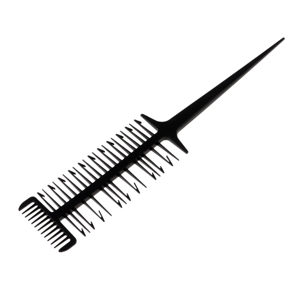 Hairdresser Professional Sectioning Weave Highlighting Salon Coloring Highlights Hair Comb - Black