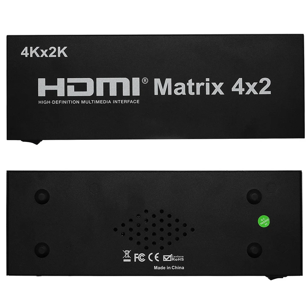 

New HDMI Matrix 4X2 Switch Splitter HIFI Matrix 4 in 2 out with Remote Control Audio Supports HDMI V1.4/3D/4Kx2K