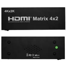 New HDMI Matrix 4X2 Switch Splitter HIFI Matrix 4 in 2 out with Remote Control Audio Supports HDMI V1.4/3D/4Kx2K