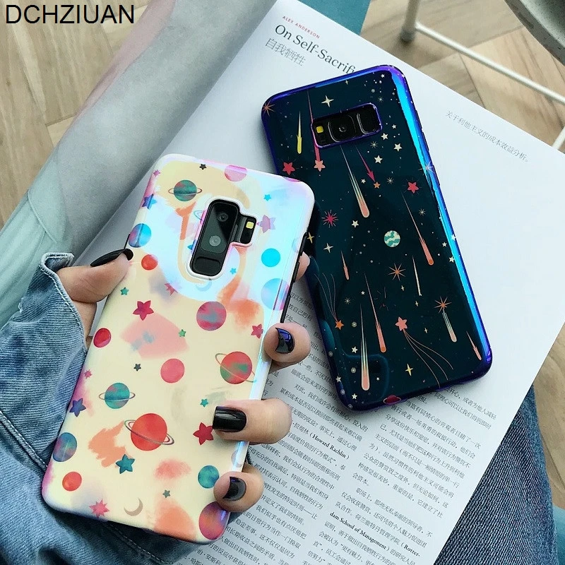 

DCHZIUAN Space Planet Stars Phone Case For Samsung Galaxy S8 S9 Plus Note 8 Note 9 Phone Case Blu-ray Soft Silicone Cover Coque