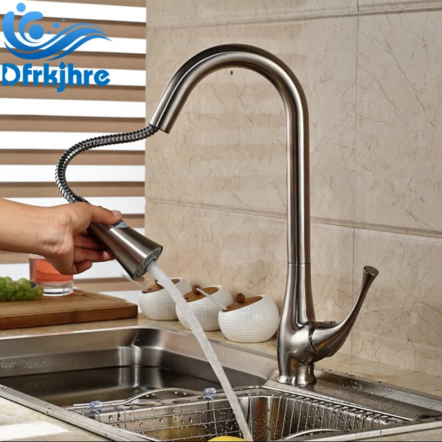 Best Quality Kitchen Sink Faucets Nickle Brushed Kitchen Faucet Deck Mounted Swivel Mixer Tap Robinet Cuisine Best Quality Kitchen Sink Faucets Nickle Brushed Kitchen Faucet Deck Mounted Swivel Mixer Tap Robinet Cuisine