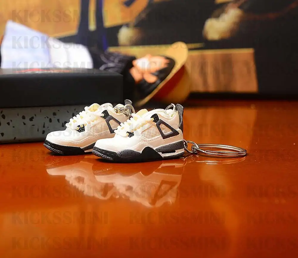 

China factory promotional gifts dropshipping Handcrafted AJ4 white cementl 1/6 scale 3D Mini Shoe Sneaker doll accessory