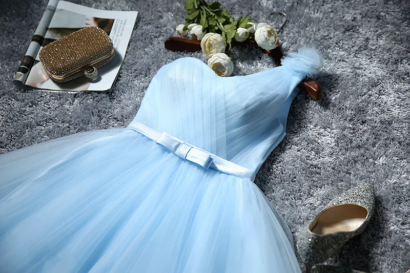 Летние платья небесно-голубого цвета для девочек, 5 стилей, элегантное винтажное Плиссированное вечернее платье трапециевидной формы, торжественное платье