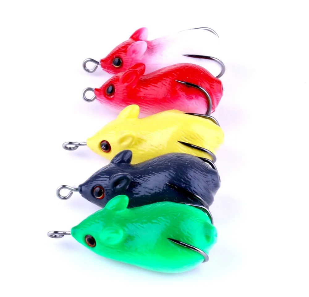  5pcs New Baby Mouse Lure Soft Fishing Lure Isca Artificial Carp Bait Pesca Hooks Swim Bait Fishing 
