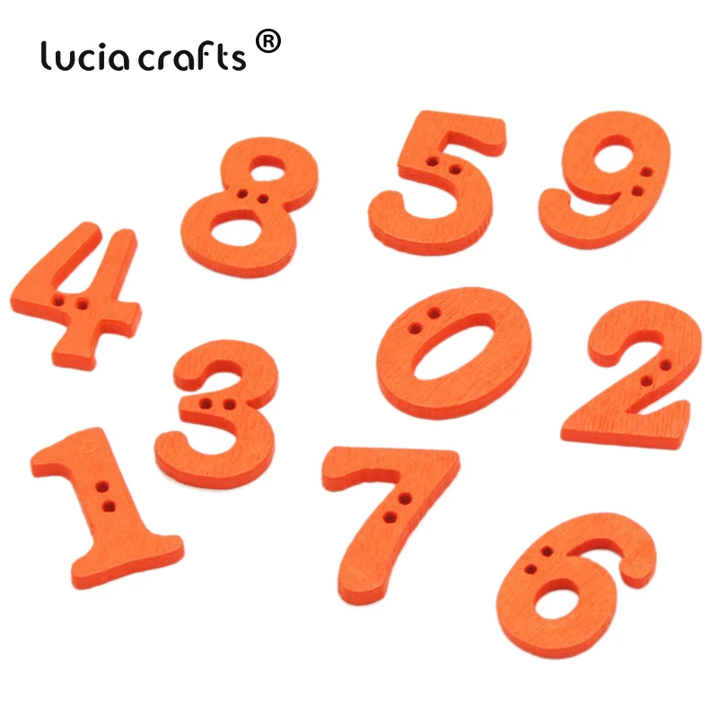 Lucia crafts, 100 шт./лот, 14-21 мм, с узором в виде цифр, пуговицы для шитья, 2 отверстия, сделай сам, ручная работа, аксессуары для скрапбукинга, E0213