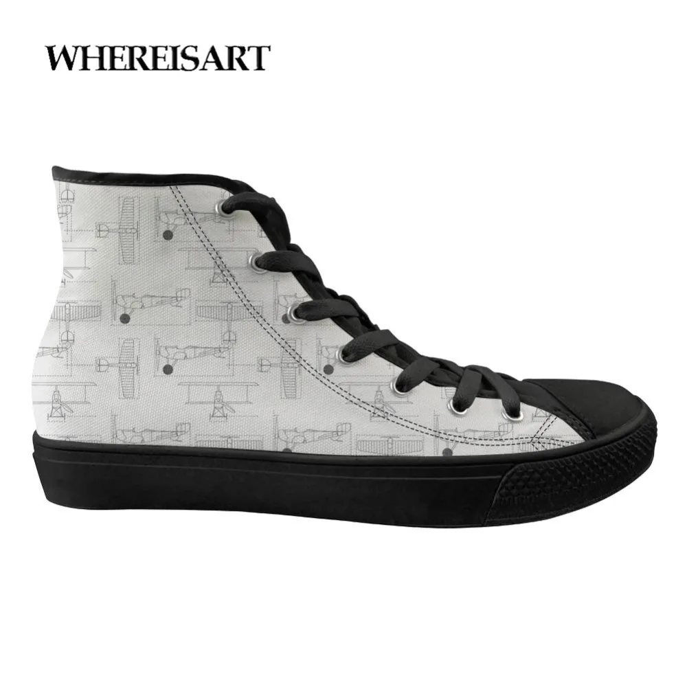 

WHEREISART men's vulcanized shoes letter mark paper print men's high to help casual breathable men's high quality Zapatos Mujer