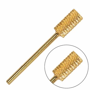 YG8 Tungsten Steel Diameter 6.5 / 6.0 / 5.0mm Gold Plated Nail Drill Bit / Grinding Head Tool For Nail Art Drill Machine