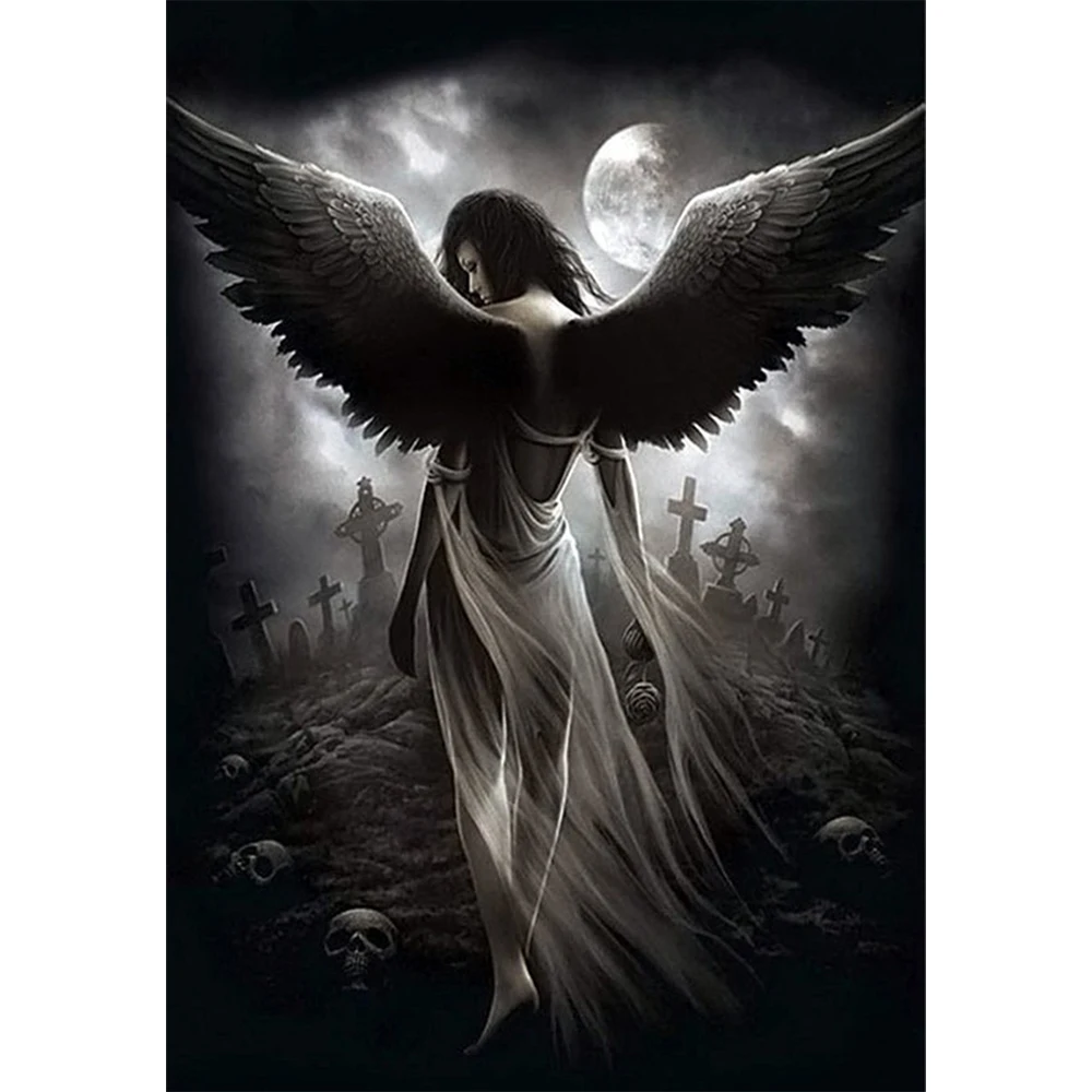 

LI LOYE Full Diamond Embroidery Fallen angel 5D Diamond Cross Stitch Crystal Set Unfinish Decorative DIY Diamond Painting RT687