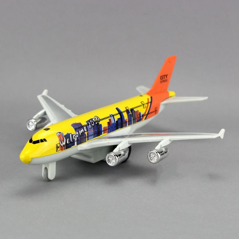 Kid Plastic Plane Toy Kid Diecast Pull back Airbus A380 Boeing 777 toy gift OP