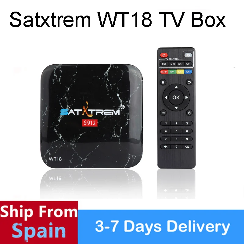 

SATXTREM WT18 TV Box Amlogic S912 Octa Core Android 7.1 3G 32G HD 4K WiFi BT 4.0 Set Top Box Support 1 Year IPTV Subscription