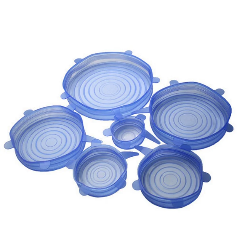 6pcsset Universal Silicone Stretch Lids Silicone Food Bowl Pot Lid For Fridge Microwave Oven Food Saver Kitchen accessories (7)