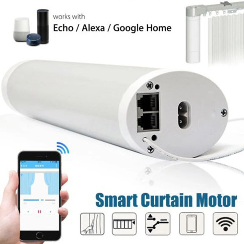 TUYA smartlife wifi шторный мотор+ 2 м/3 м оконная шторка рельсовая дорожка работает с Alexa Google Home и echo система умного дома