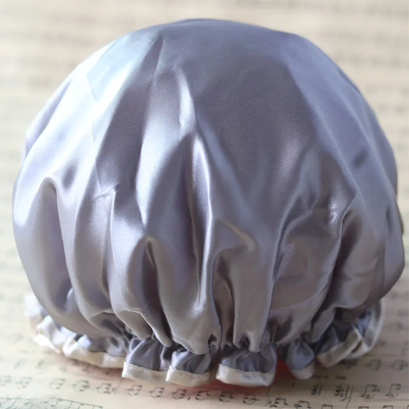 Lovely Thick Women Shower Caps Colorful Double Layer Bath Shower Hair Cover Adults Waterproof XB 66 - Цвет: Style 3