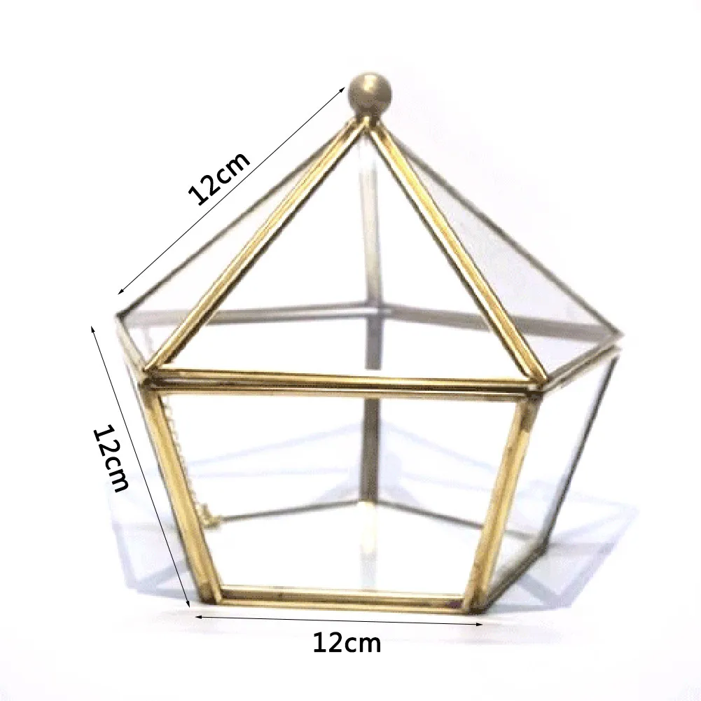 Персонализированные Пентагон ювелирные изделия стеклянная коробка кольцо держатель Свадебные Ювелирные изделия Чехол цветок ювелирные изделия для хранения аксессуары украшения дома подарок