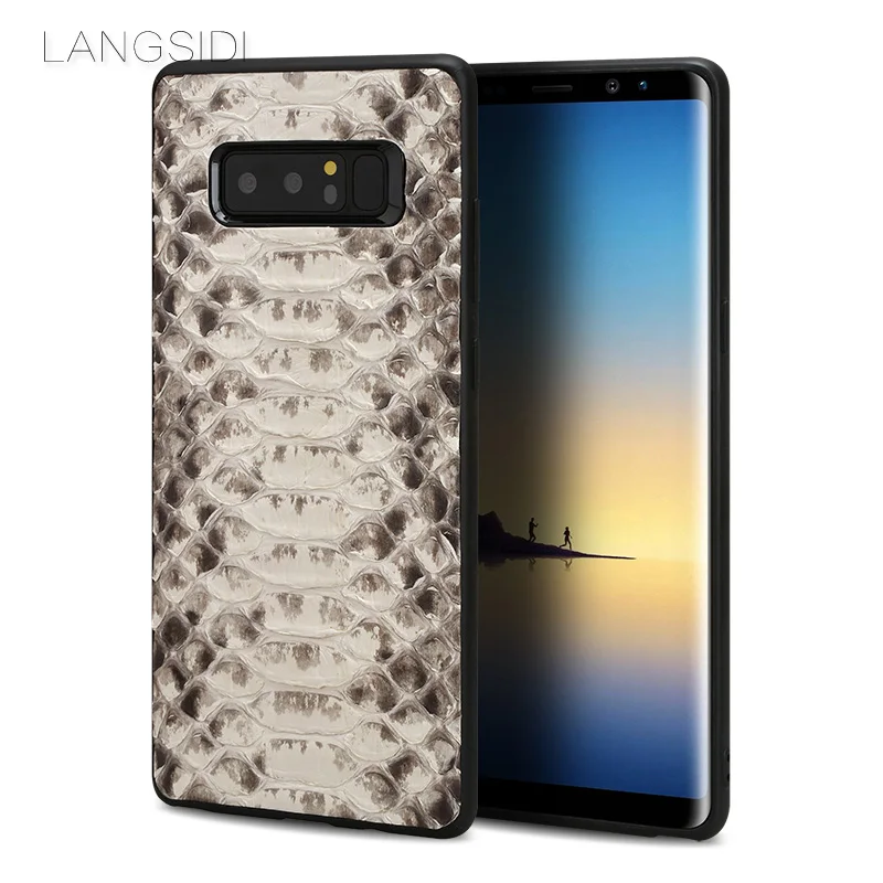 

wangcangli brand cell phone case natural python skin cover phone case For Samsung Note 8 cell phone cover all handmade custom