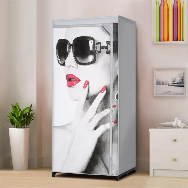 iKayaa US UK FR Stock Folding Wardrobe Fabric Closet