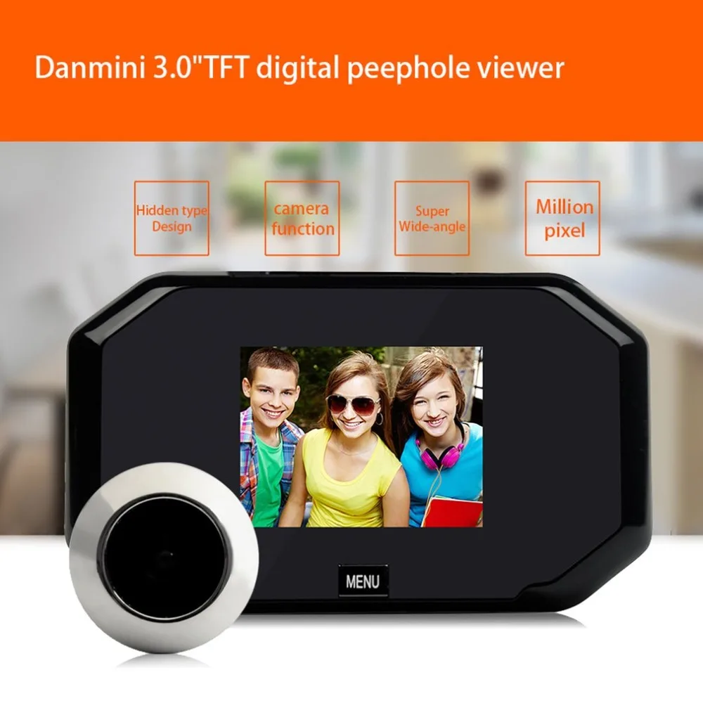 

Danmini 3.0 Inch TFT LCD Digital 2MP Camera Door Peephole Viewer Doorbell Color Screen Video-eye 145 degree Wide Angle