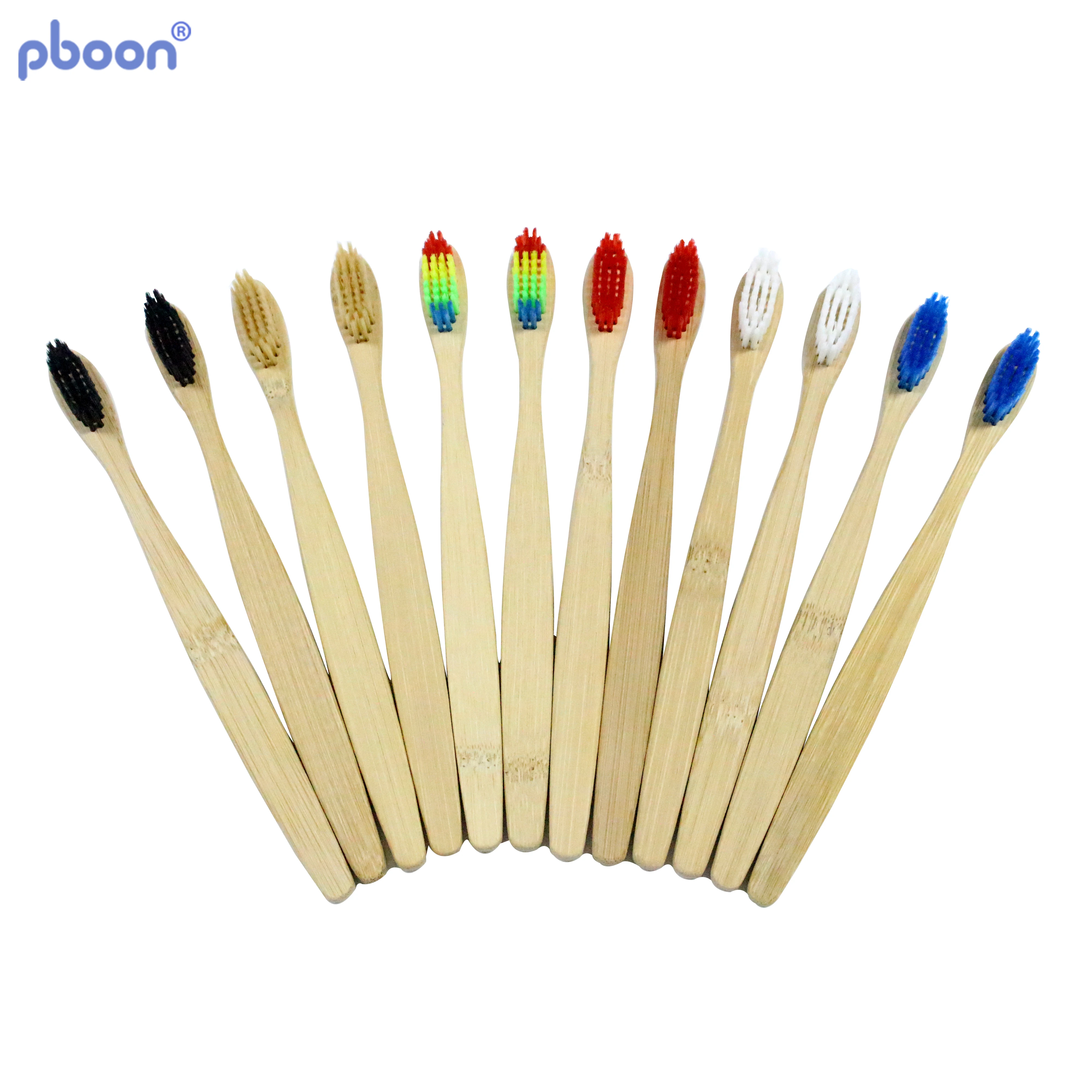 

PBOON 1 Piece Bamboo Toothbrush Natural Soft Bristle Toothbrush With Different Colors For Choosing