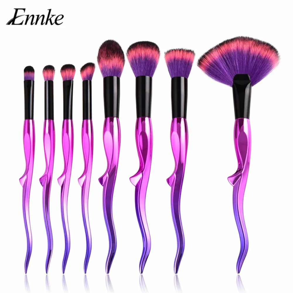 2019 8pcs Purple Makeup Brushes Set Kwasten Professional Powder