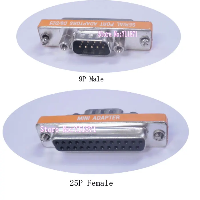 DB25 Female DB9 Male Adapter D25/D9 Serial Port Connector 9Pin Male