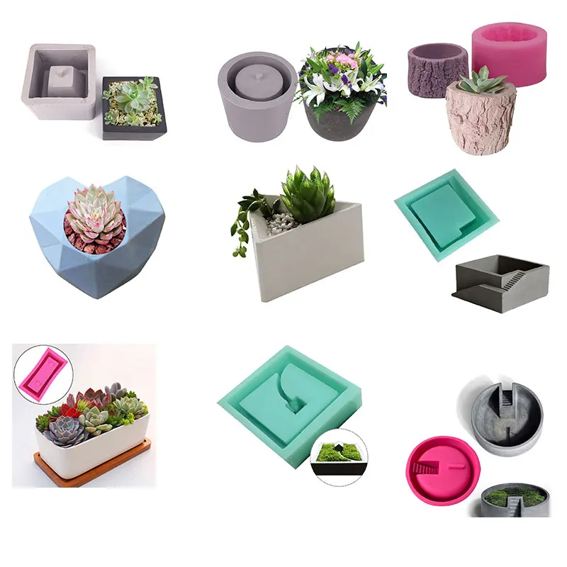 

Ceramic Clay Pots Mold Planter Silicone Mould For Home Decoration Table Crafts Making Flower Pot Molds Silicone Concrete Molds