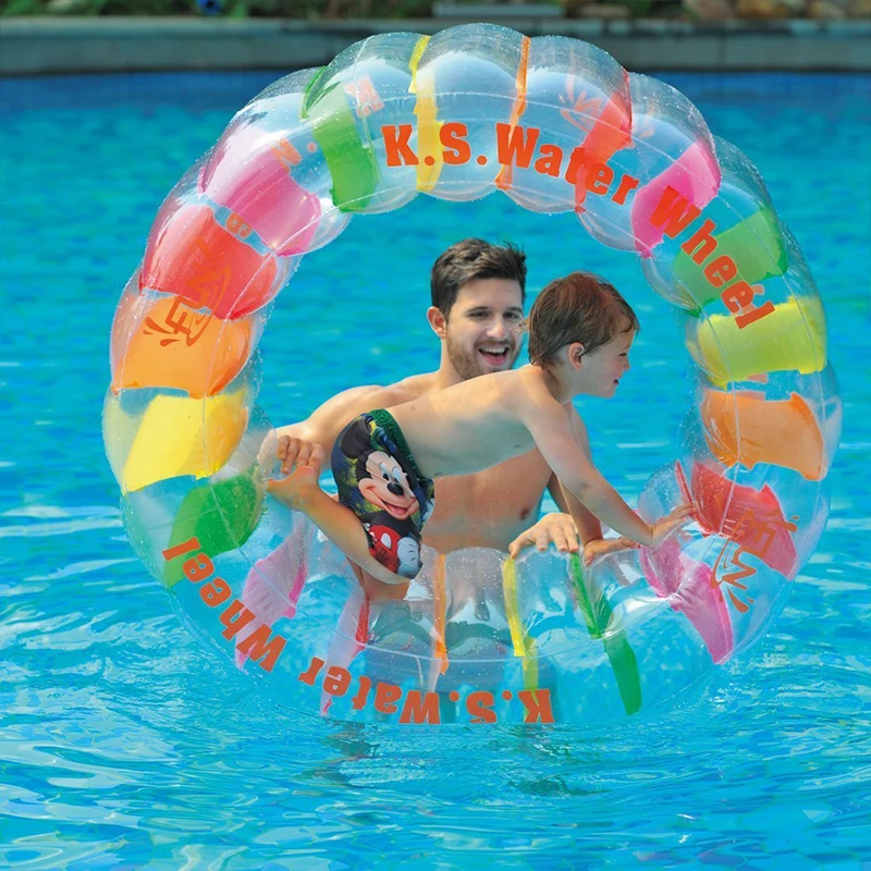 Roda de Água Brinquedos para Crianças a Água Brinca Bolas Coloridas Gigante Inflável Rolo Piscina Float Festa Praia Bola Água Diversão 100 cm 7 High Quality Brinquedos e hobbies