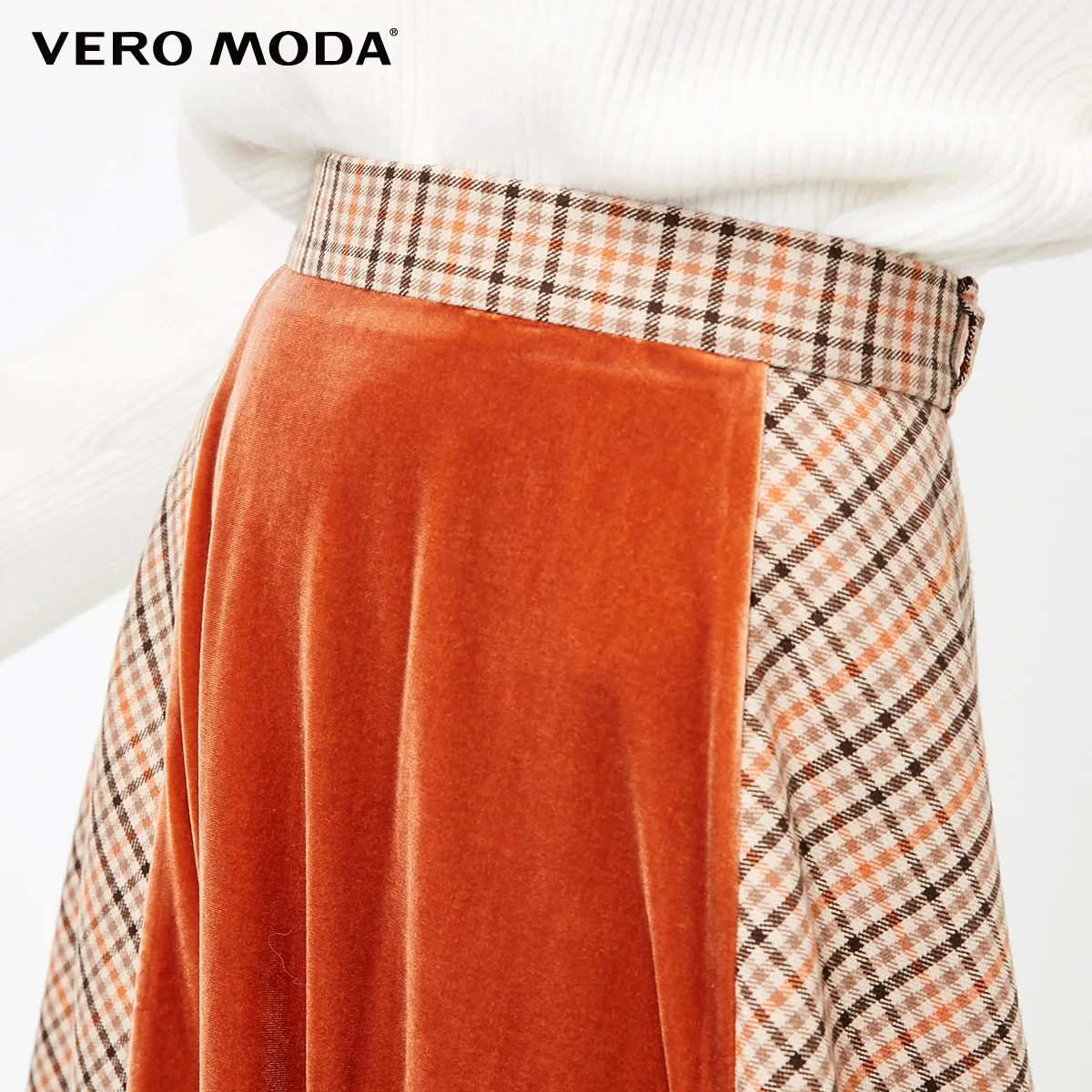 Vero Moda Новая женская клетчатая юбка со средней посадкой | 318416517