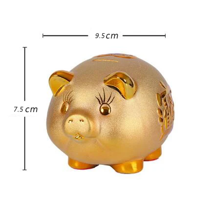 Керамическая Свинья Копилка, украшение дома, Золотая Статуэтка свиньи, копилка, украшение в форме свиньи, копилка для монет, детский подарок на день рождения 04269 - Цвет: 1