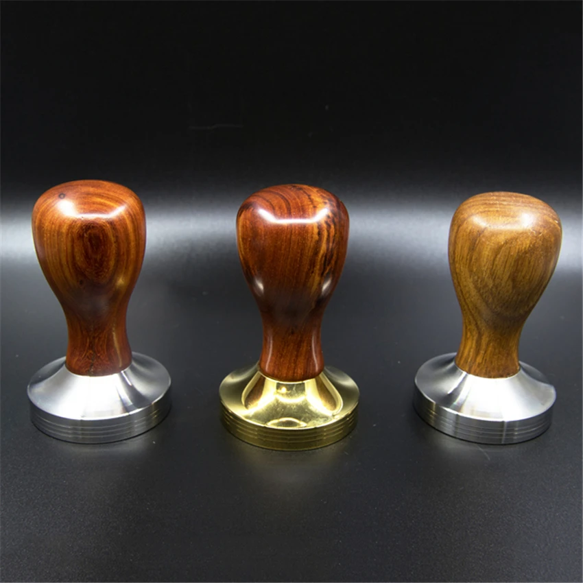 

51mm/58mm Coffee Tamper Red Sandalwood Thread Base 304Stainless Steel Coffee Powder Hammer Espresso Cafe Barista Accessories